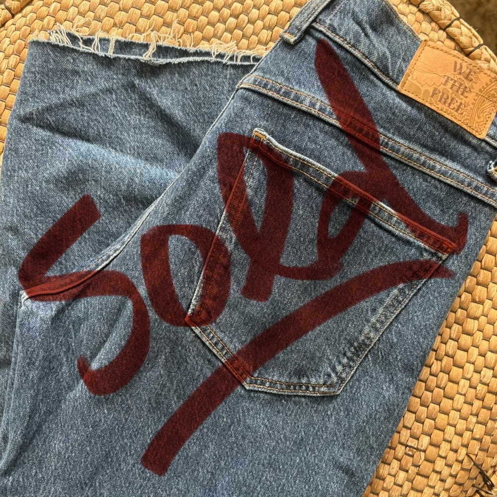 We The Free Dark Blue Straight Leg Jeans
